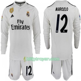 Billige Fotballdrakter Real Madrid MARCELO 12 Barn Hjemmedraktsett 2018/19 Langermet